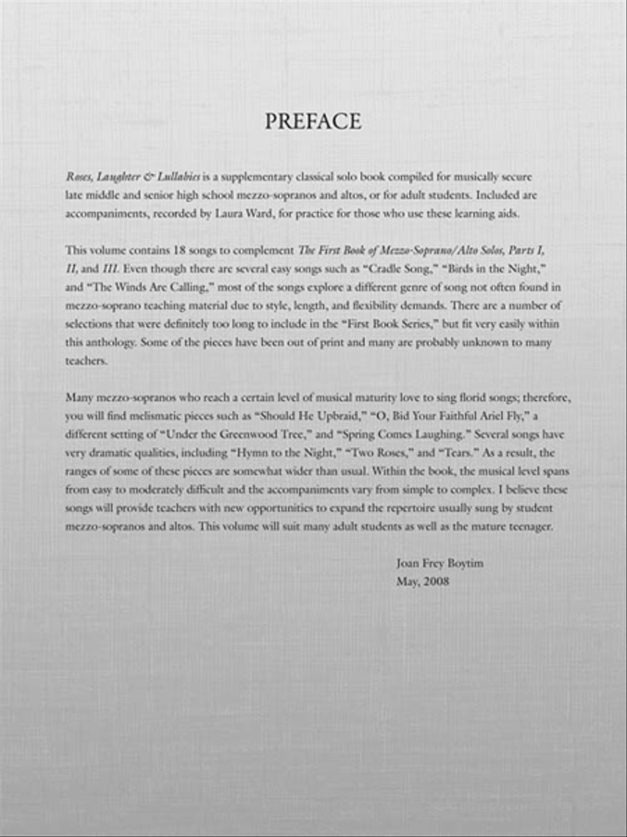 Roses, Laughter and Lullabies Voice scores gallery preview page 4