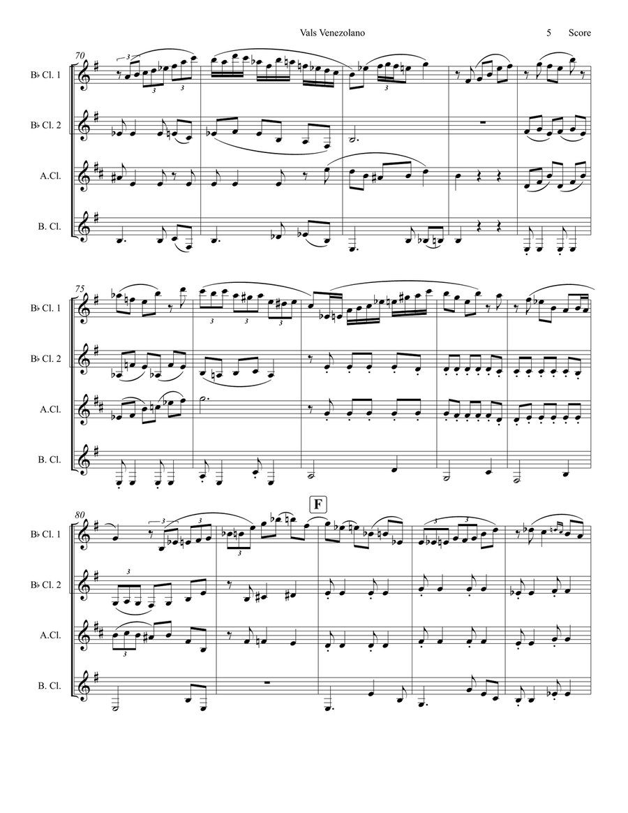 Vals Venezolano Woodwind Quartet scores gallery preview page 6