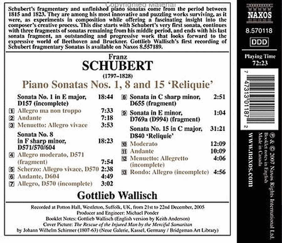 Piano Sonatas Nos. 1, 8 & 15 image number null