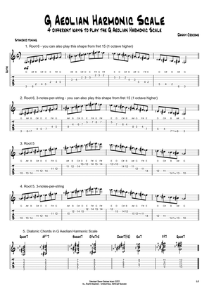 G Aeolian Harmonic Scale (4 Ways to Play)