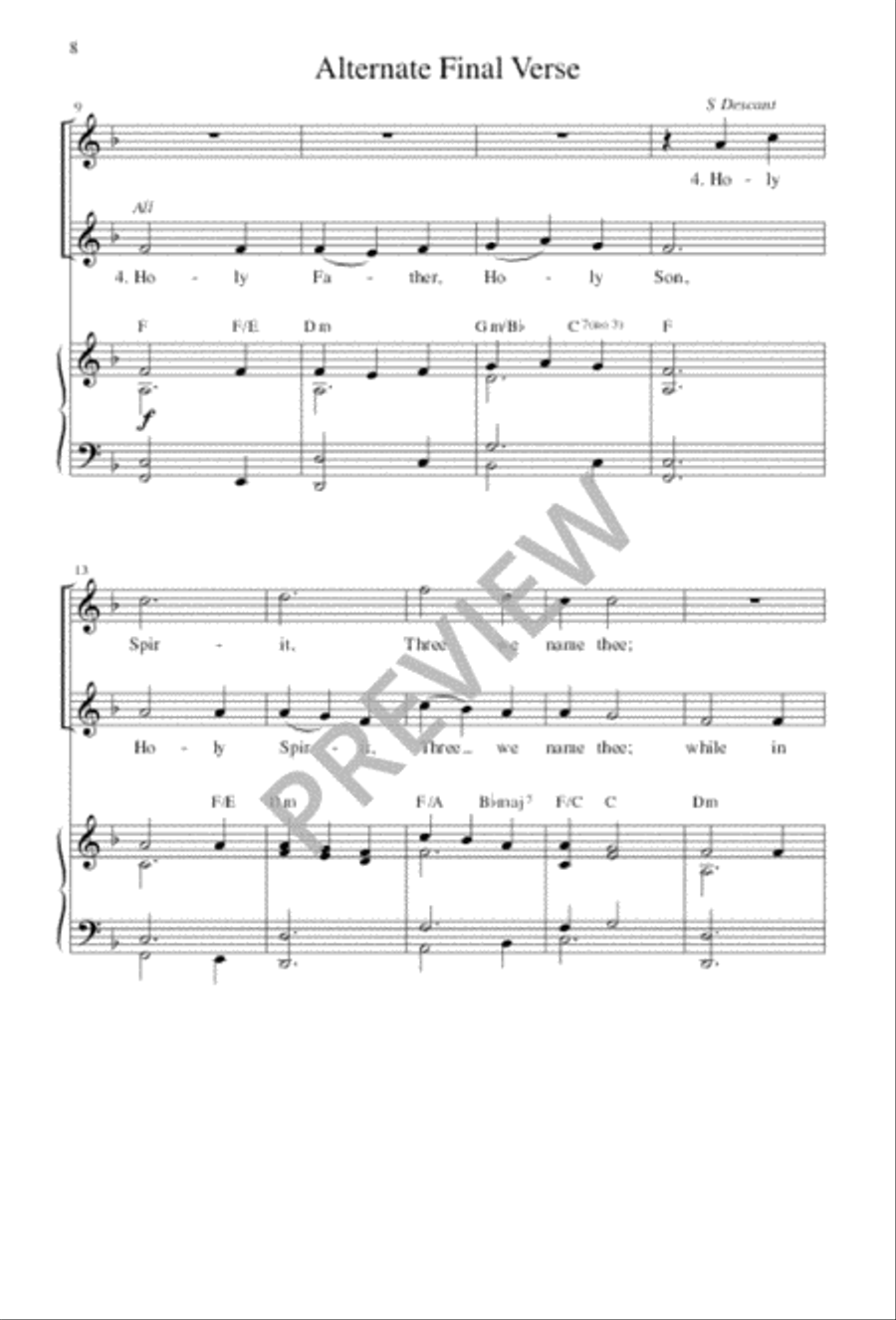 Holy God, We Praise Thy Name 3-Part scores gallery preview page 8