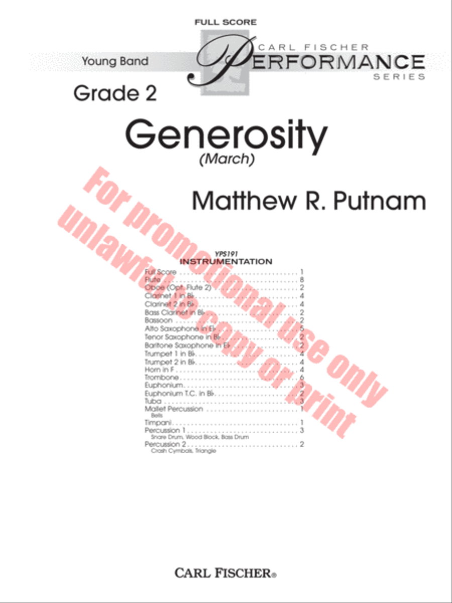 Generosity Concert Band scores gallery preview page 2