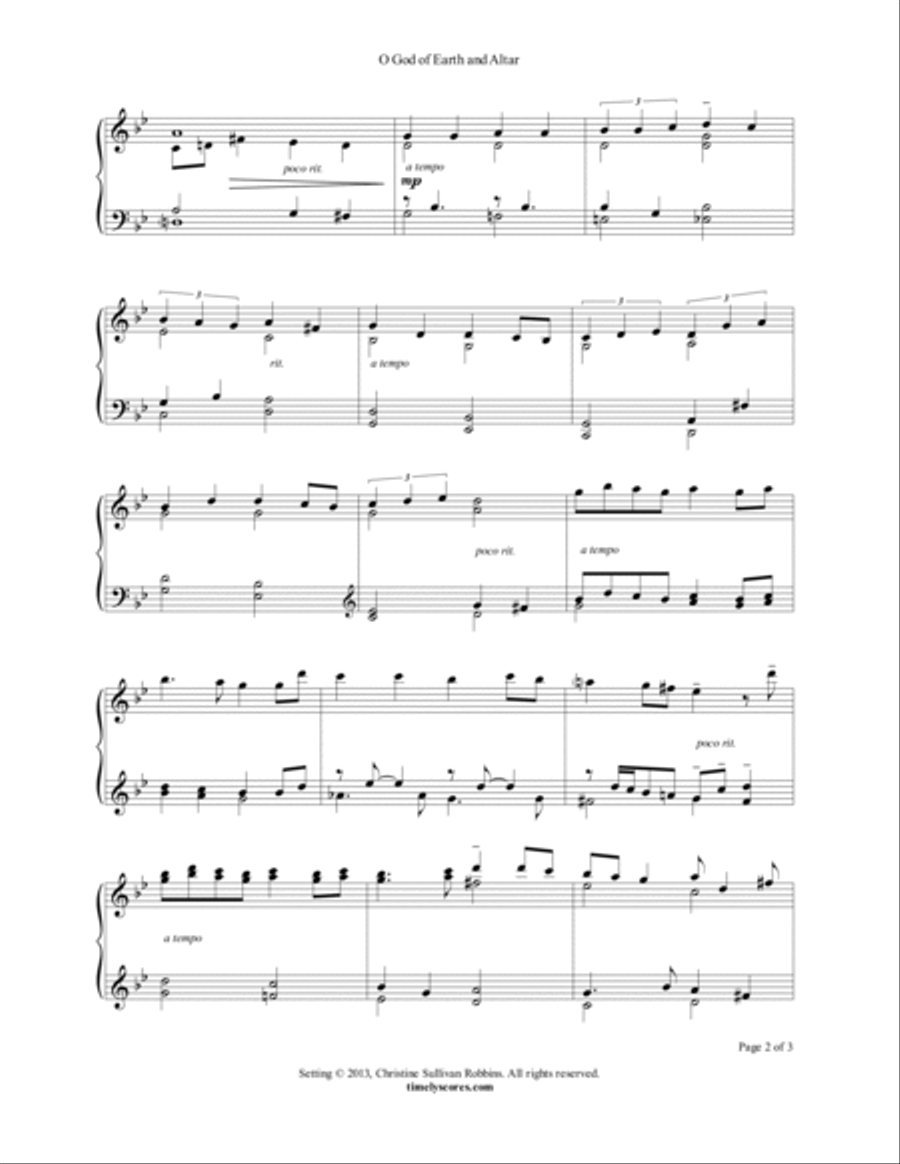 O God of Earth and Altar Piano Solo scores gallery preview page 2