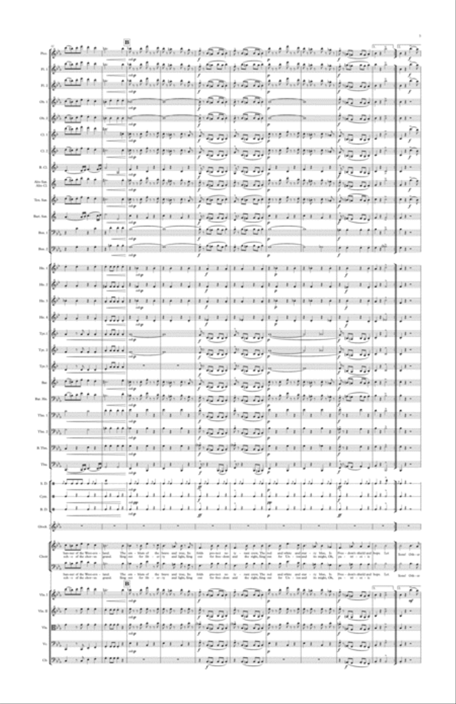 Stars and Stripes Forever (Orchestra and/or Concert Band, with optional Chorus) 11"x17" TABLOID SCOR image number null