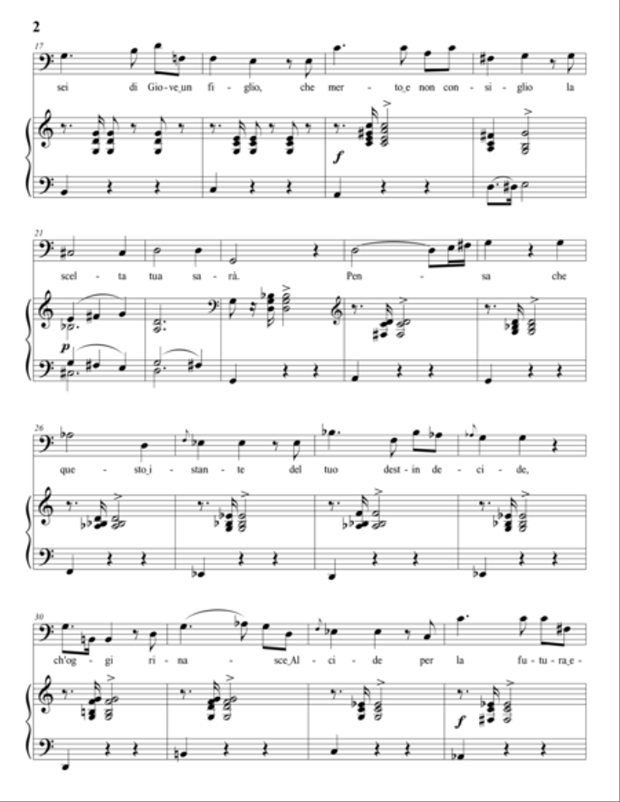 SCHUBERT: Pensa, che questo istante, D. 76 (transposed to C major, bass clef) Voice scores gallery preview page 3
