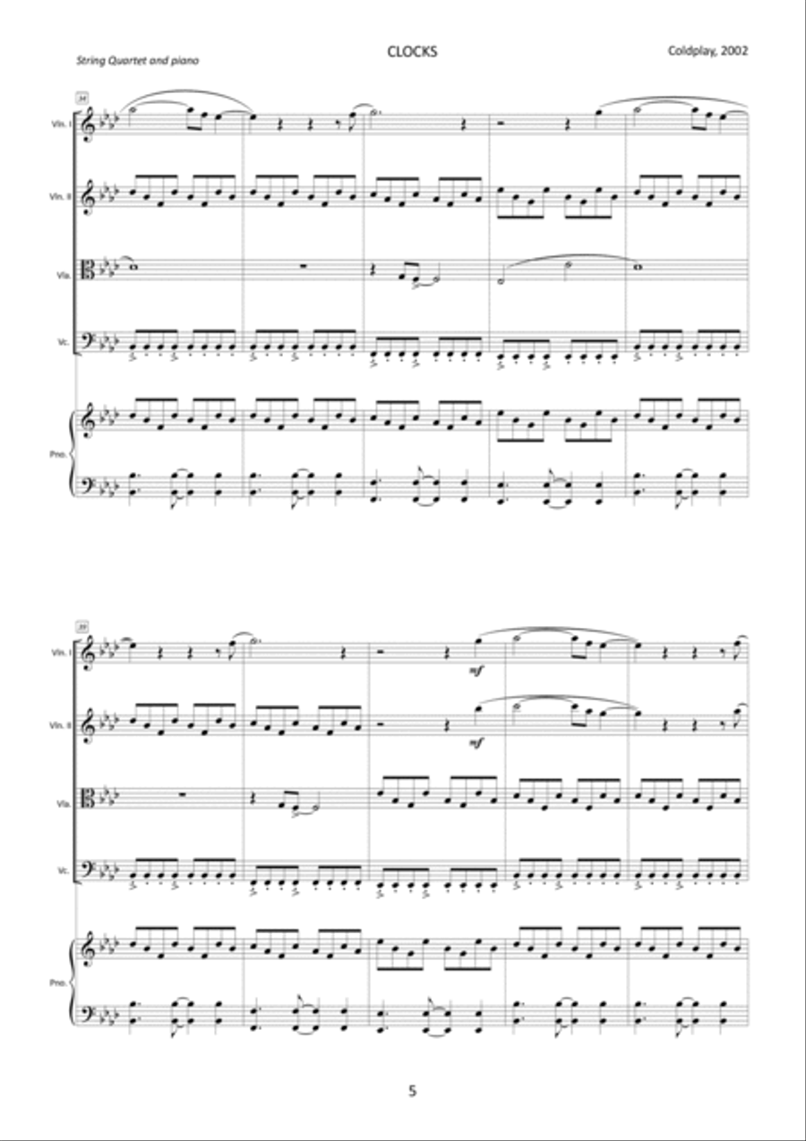 Clocks Clocks Piano Quartet scores gallery preview page 5