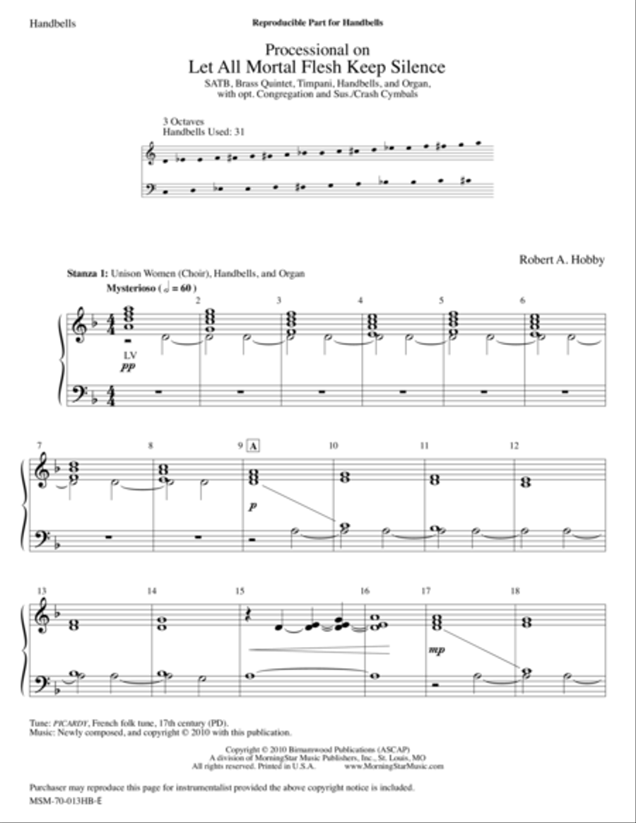 Holy Light A Candlelight Service of Carols (Downloadable Handbell Parts) Choir scores gallery preview page 1