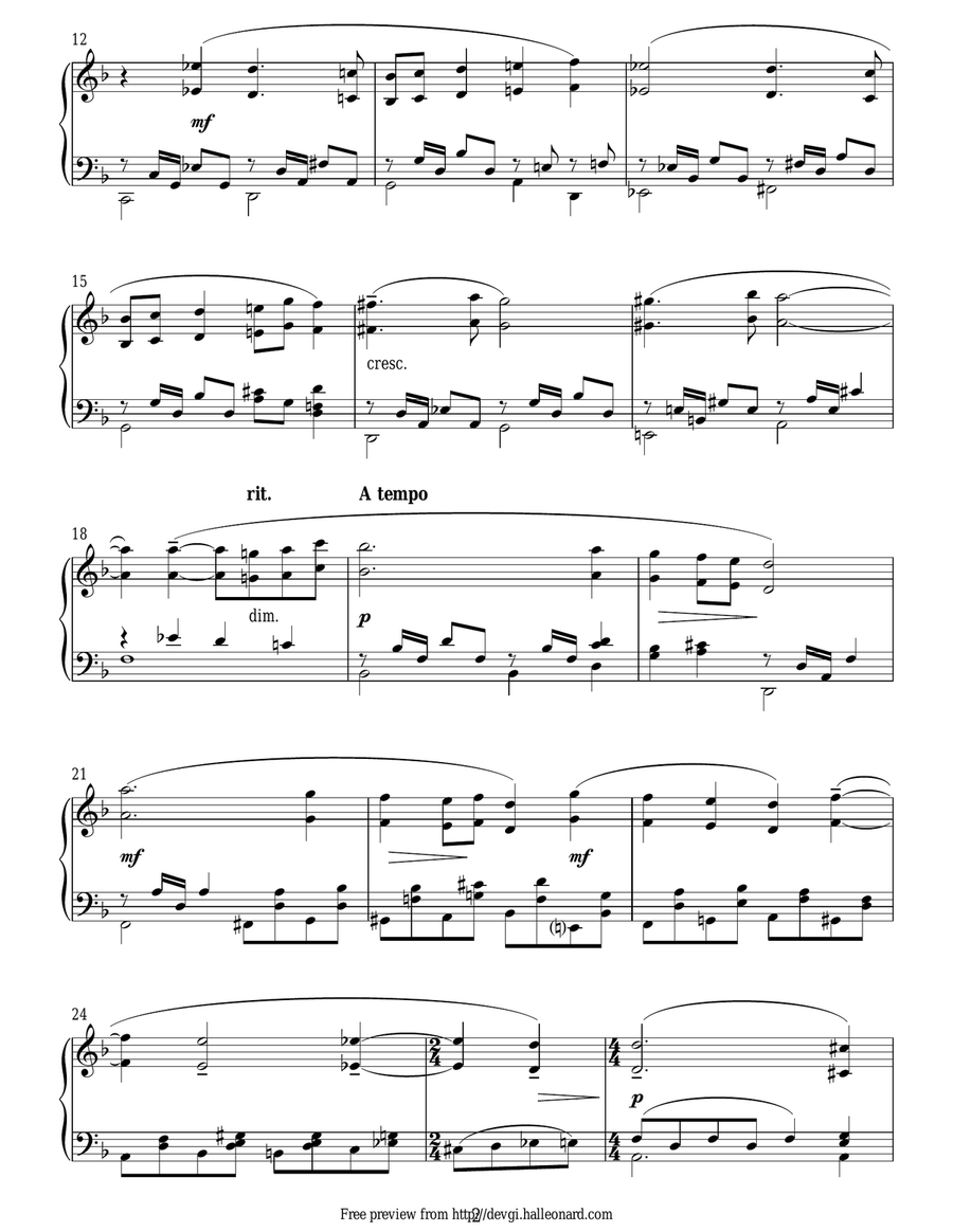 Piano Concerto No.3 - 1st Movement Piano Solo scores gallery preview page 2