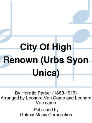 Hora Novissima: City of High Renown (Ubs Syon Unica)