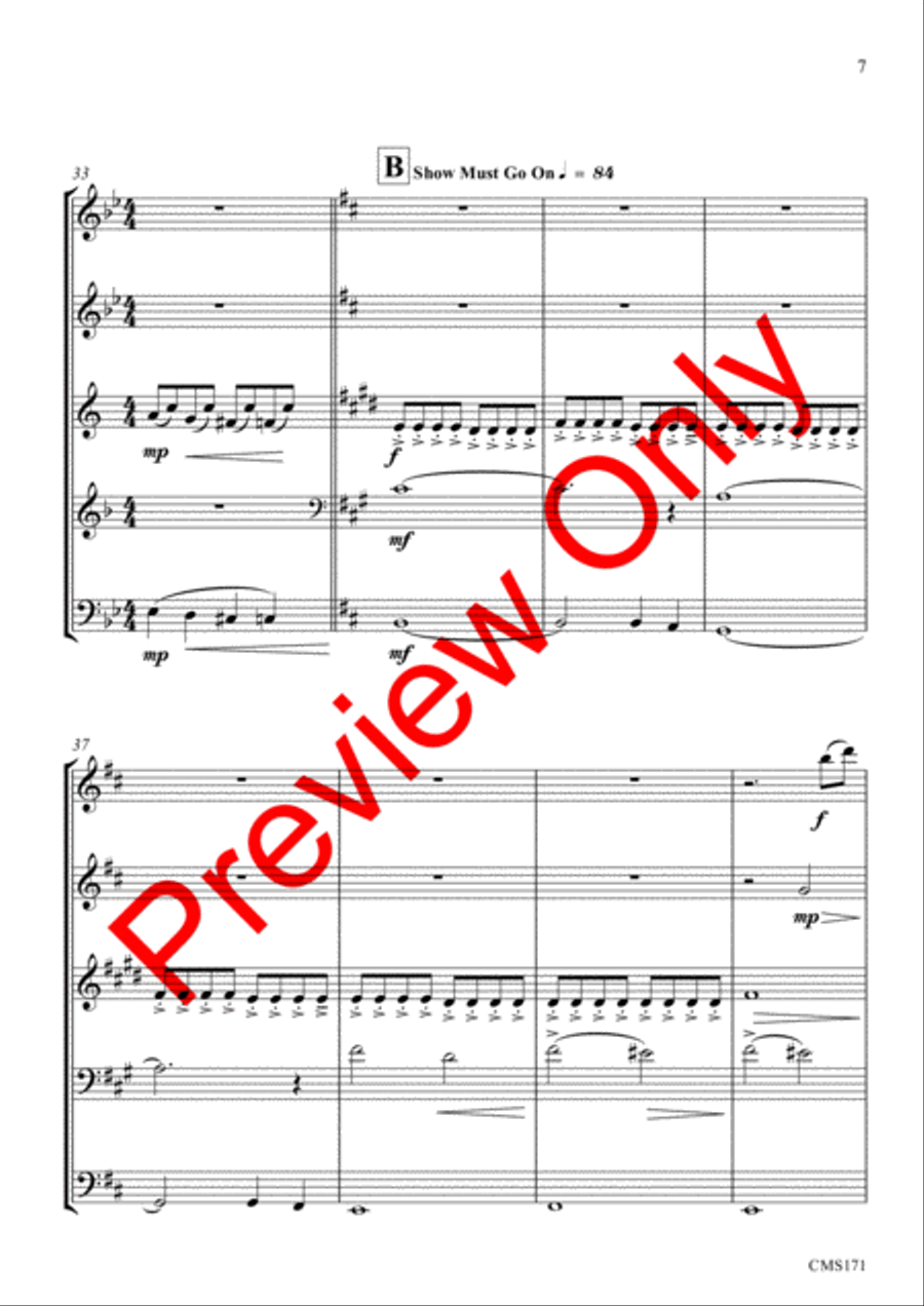 Queen Medley Fantasy Woodwind Quintet scores gallery preview page 10