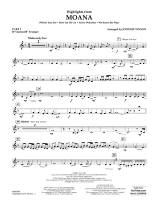 Highlights from Moana - Pt.2 - Bb Clarinet/Bb Trumpet