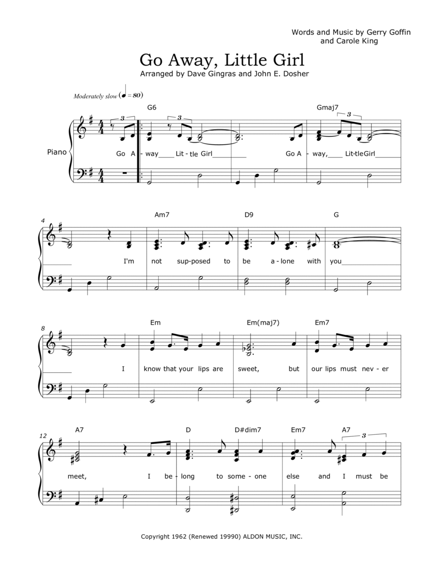 Go Away, Little Girl Voice scores gallery preview page 1