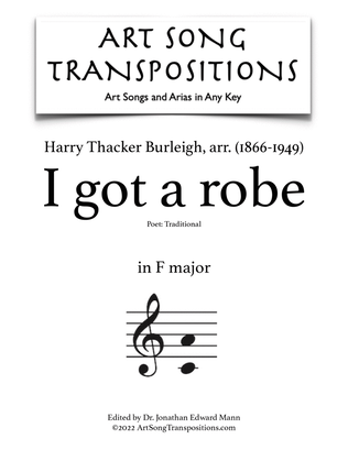 BURLEIGH: I got a robe (transposed to F major)