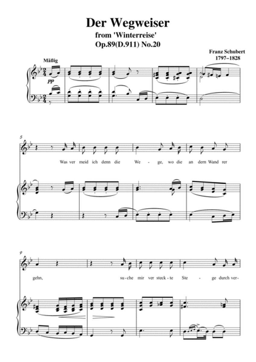 Schubert-Der Wegweiser,from 'Winterreise',Op.89(D.911) No.20 in g minor,for Vocal and Piano