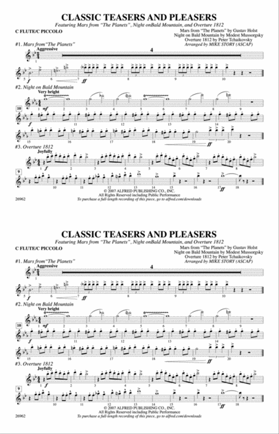 Classic Teasers and Pleasers: Flute Marching Band scores gallery preview page 1