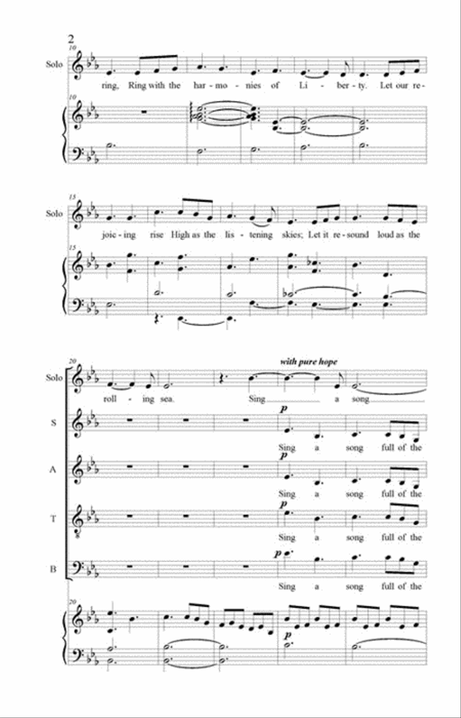 Lift Ev'ry Voice and Sing 4-Part scores gallery preview page 3