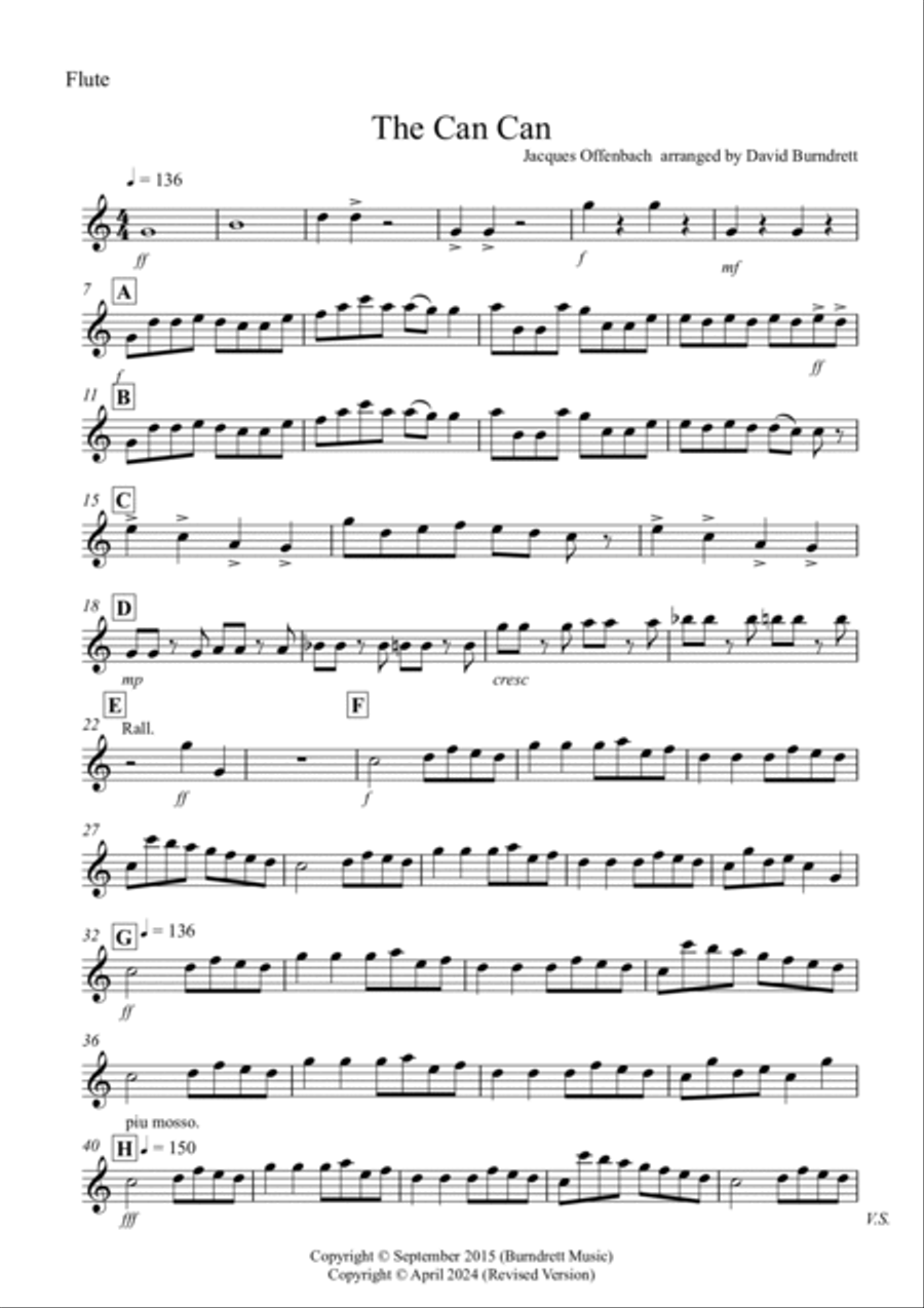 The Can Can for Flute and Piano Flute scores gallery preview page 3