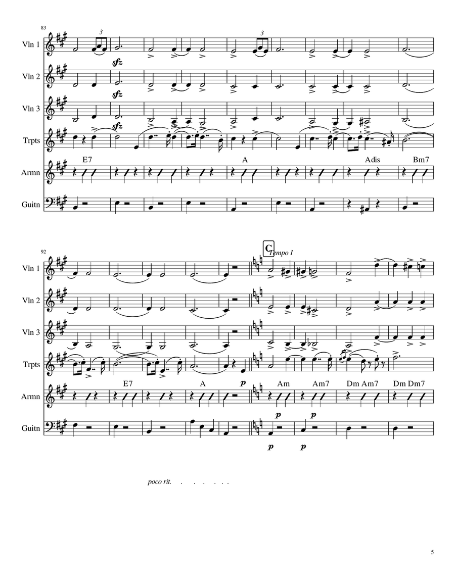 Liebesleid (La Pena del Amor) Small Ensemble scores gallery preview page 5