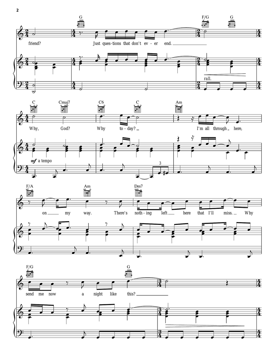 Why God Why? Piano, Vocal, Guitar scores gallery preview page 2