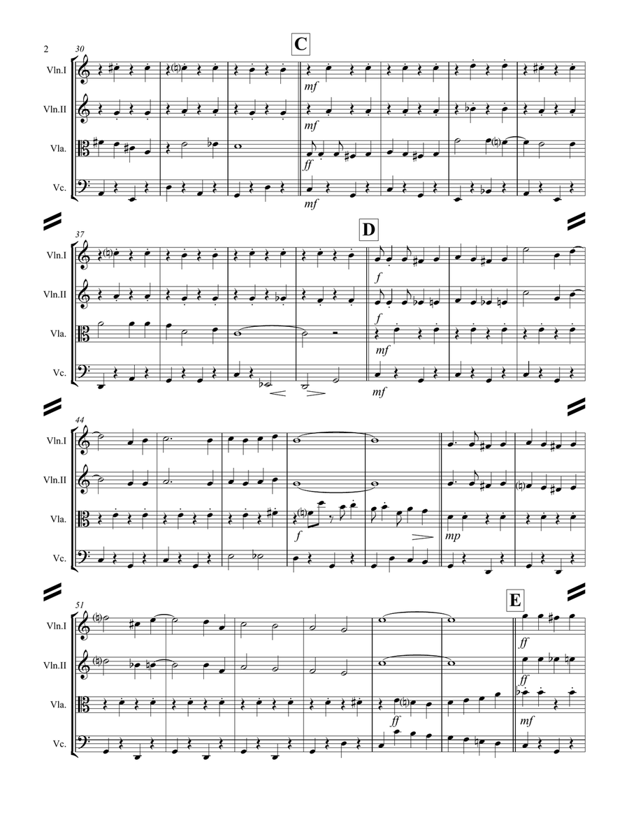 Mele Kalikimaka String Quartet scores gallery preview page 3