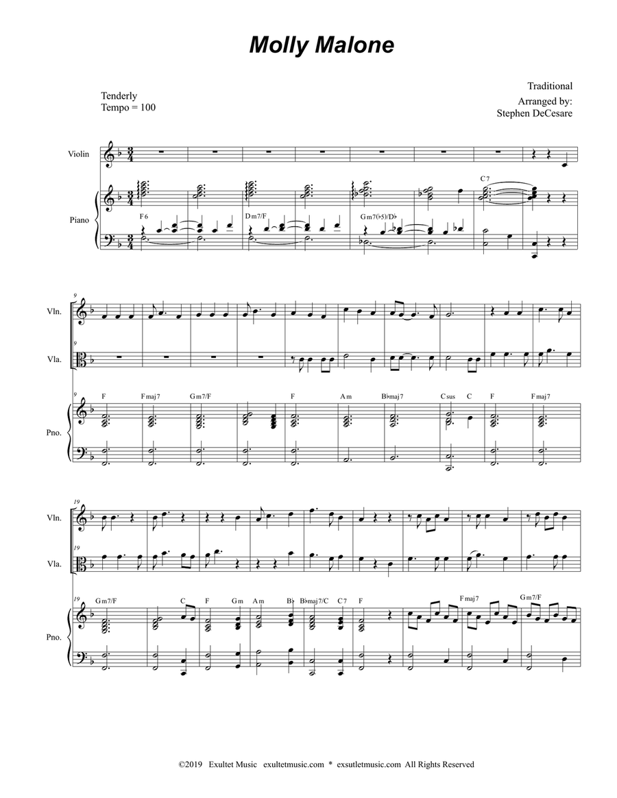 Molly Malone (Duet for Violin and Viola) String Duet scores gallery preview page 2