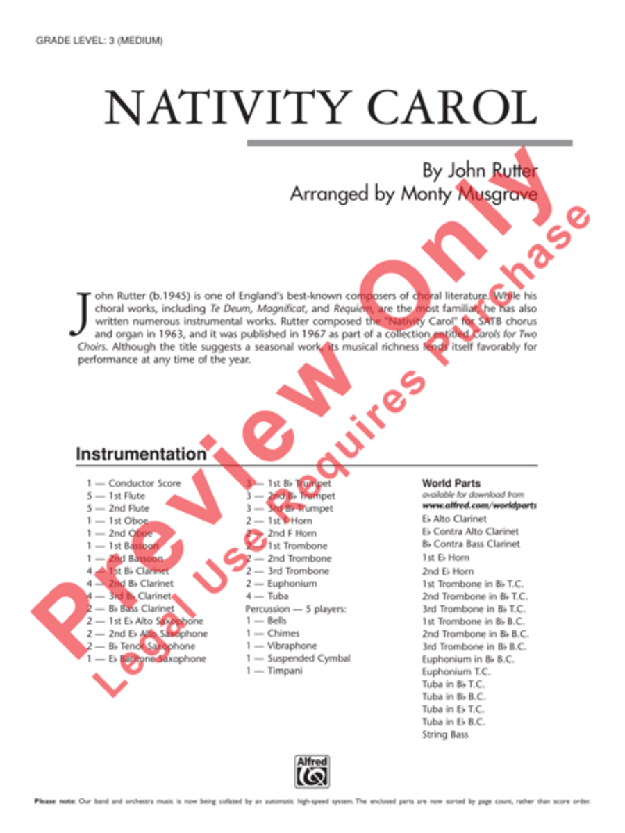 Nativity Carol Nativity Carol Concert Band scores gallery preview page 2