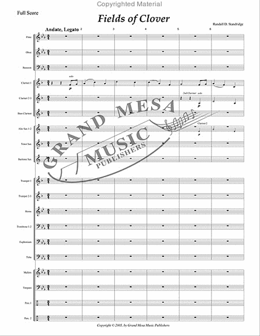 Fields of Clover Concert Band scores gallery preview page 2