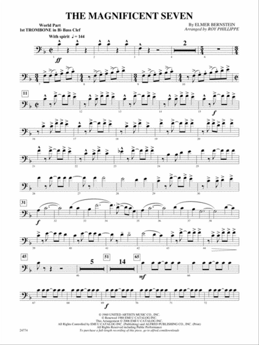 The Magnificent Seven: (wp) 1st B-flat Trombone B.C.
