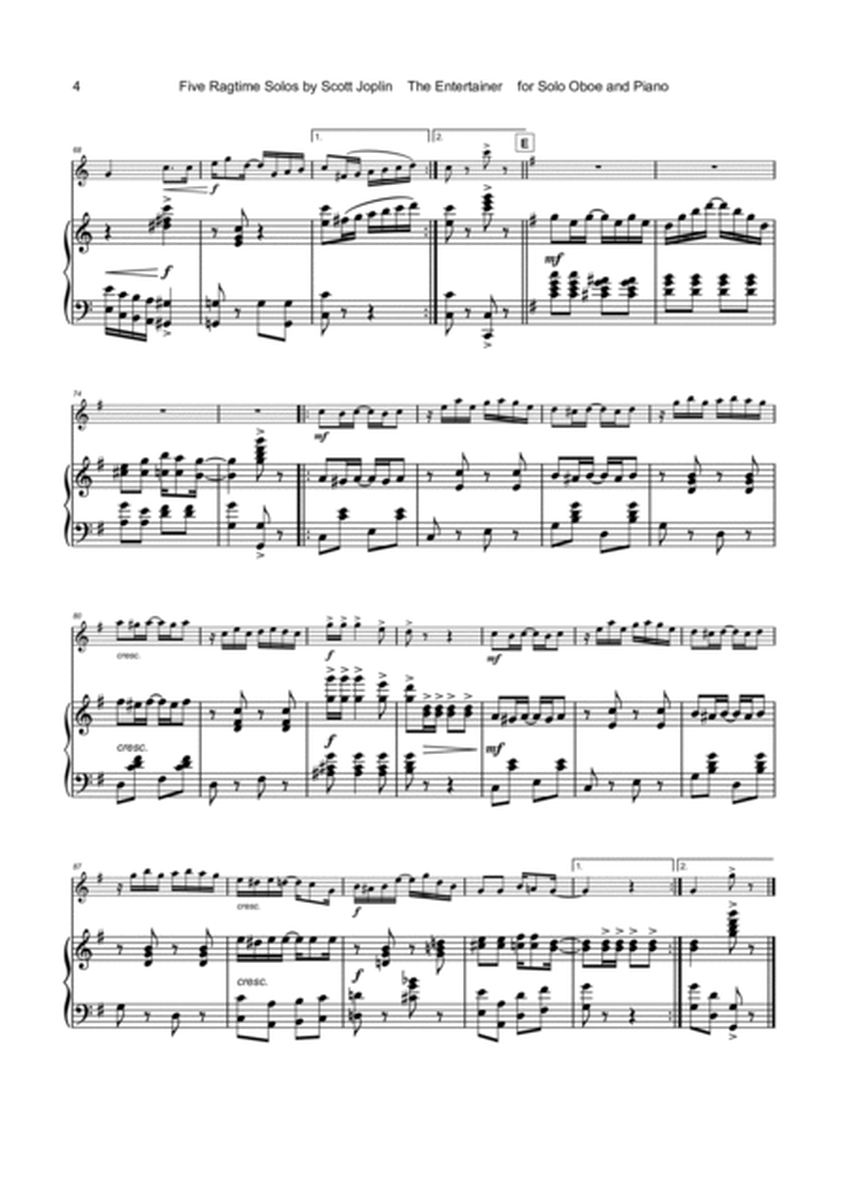 Five Ragtime Solos by Scott Joplin for Oboe and Piano