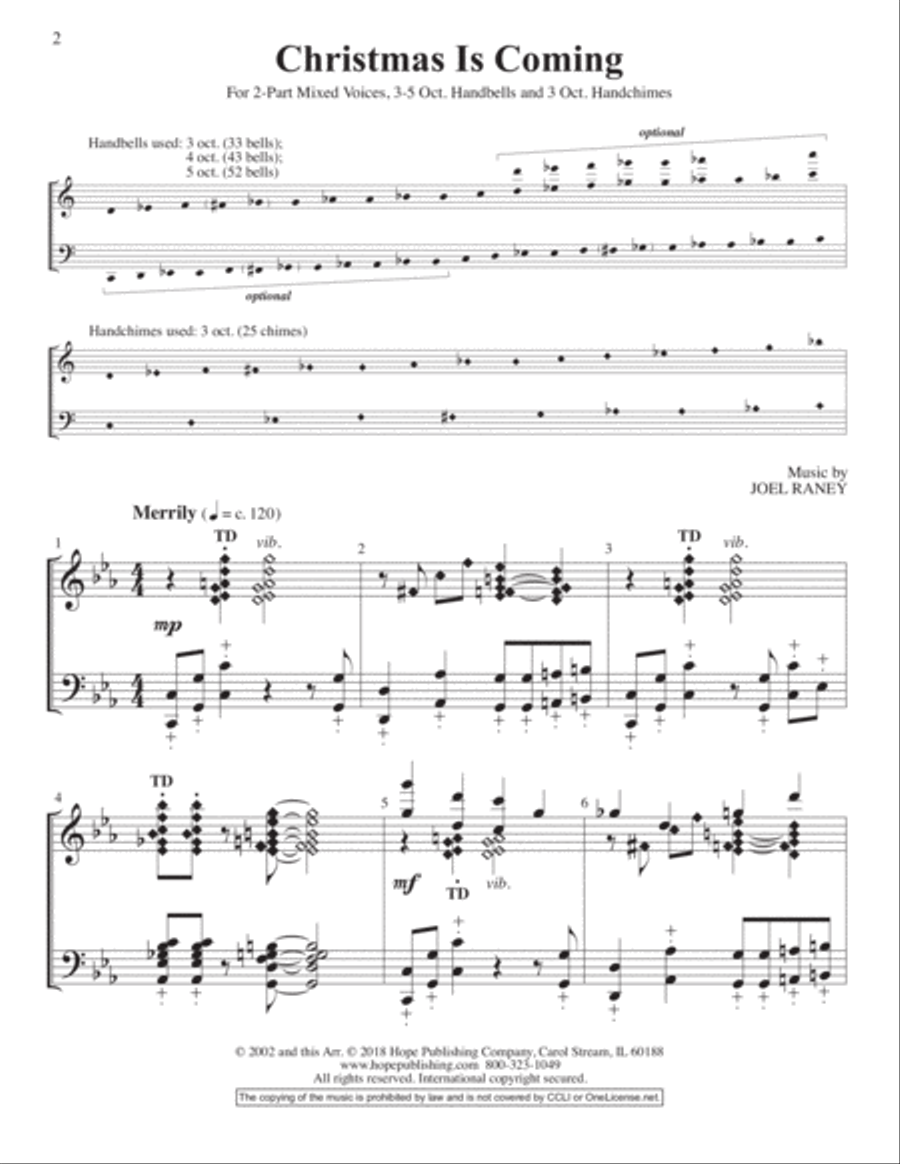 Christmas Is Coming Choir scores gallery preview page 2