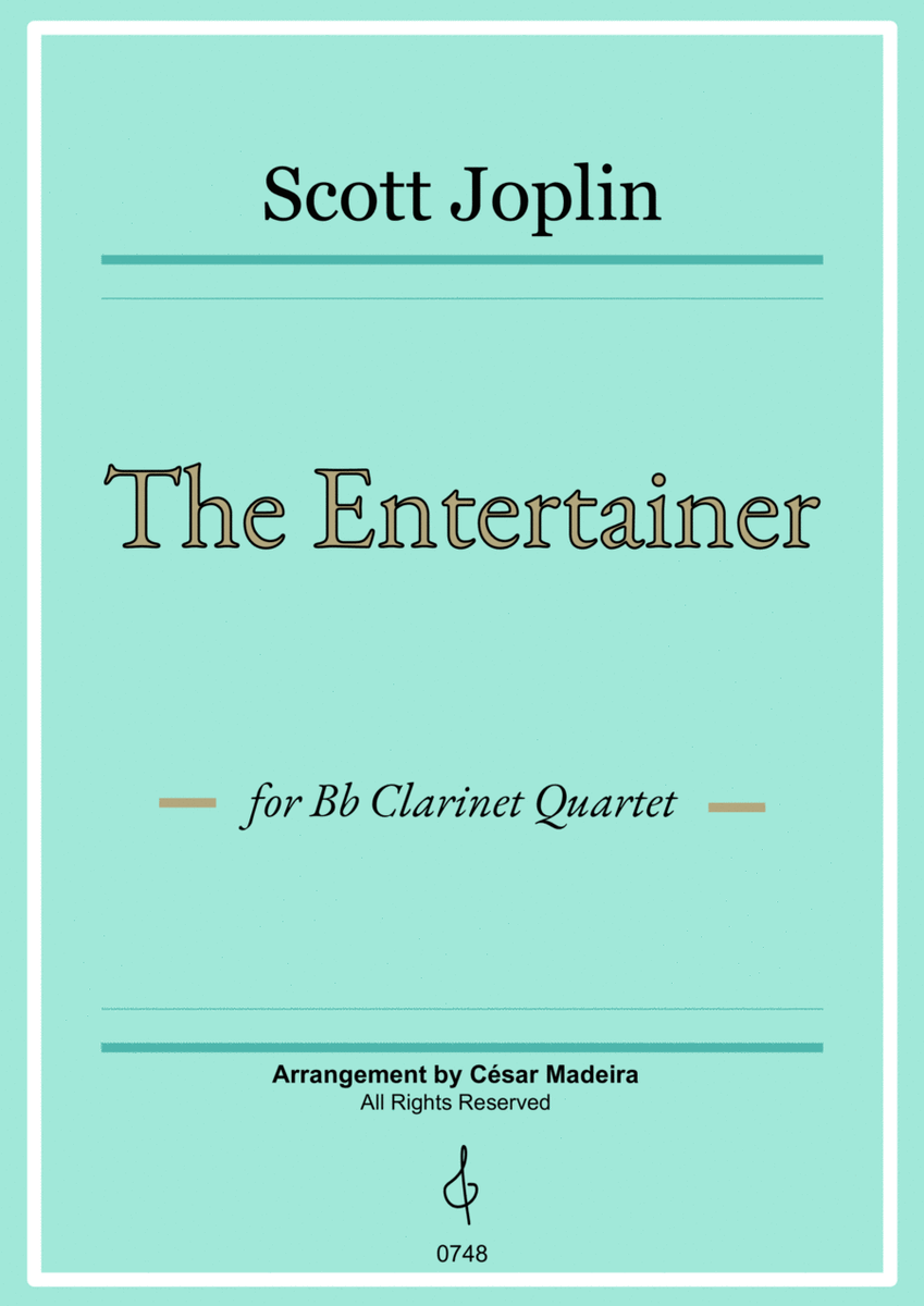 The Entertainer by Joplin - Clarinet Quartet (Full Score) - Score Only image number null