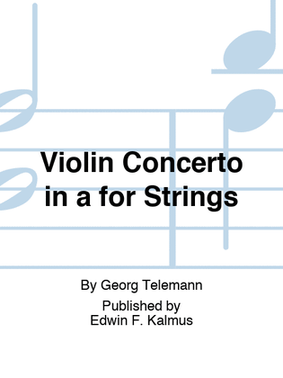 Book cover for Violin Concerto in a for Strings