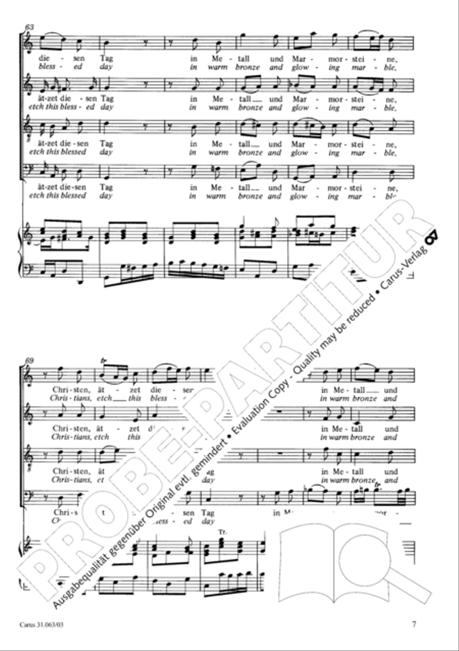 Christians, etch this blessed day (Christen, atzet diesen Tag) 4-Part scores gallery preview page 8