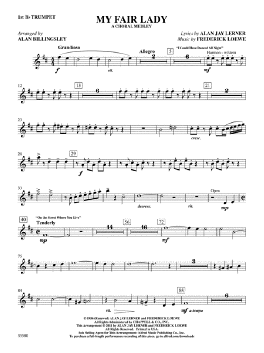 My Fair Lady: 1st B-flat Trumpet B-Flat Trumpet scores gallery preview page 1
