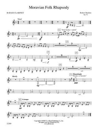 Moravian Folk Rhapsody: B-flat Bass Clarinet