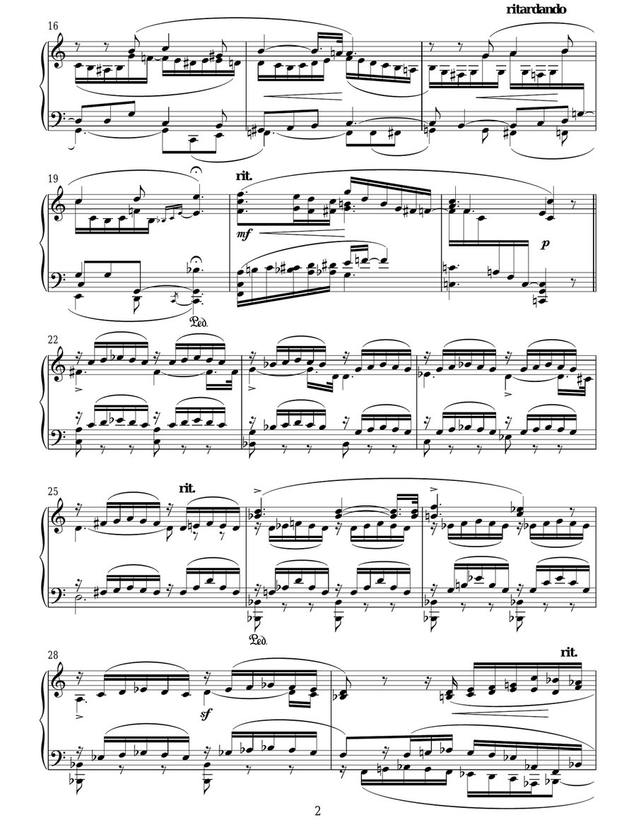 Piano Sonata No. 2, Op. 22 - 2nd Movement Piano Solo scores gallery preview page 2