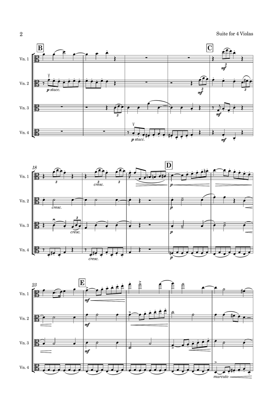 Söchting Suite for 4 Violas Op. 58 for 4 Violas Small Ensemble scores gallery preview page 3