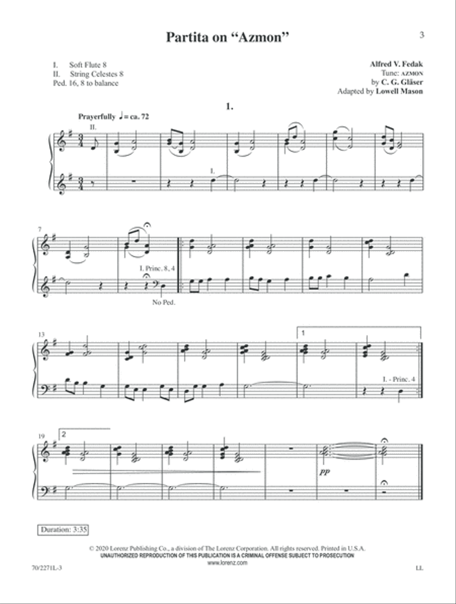 Partitas of Praise Organ scores gallery preview page 3