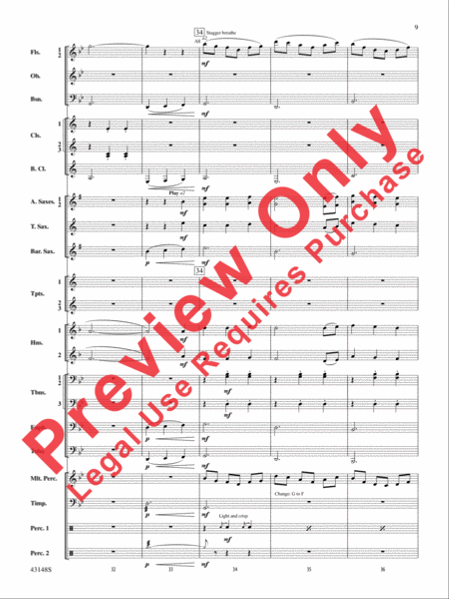 Of Sea and Song Concert Band scores gallery preview page 10
