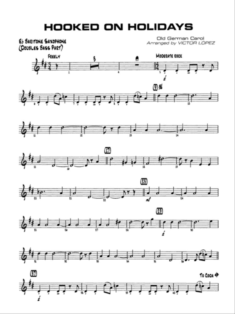 Hooked on Holidays: E-flat Baritone Saxophone Jazz Ensemble scores gallery preview page 1