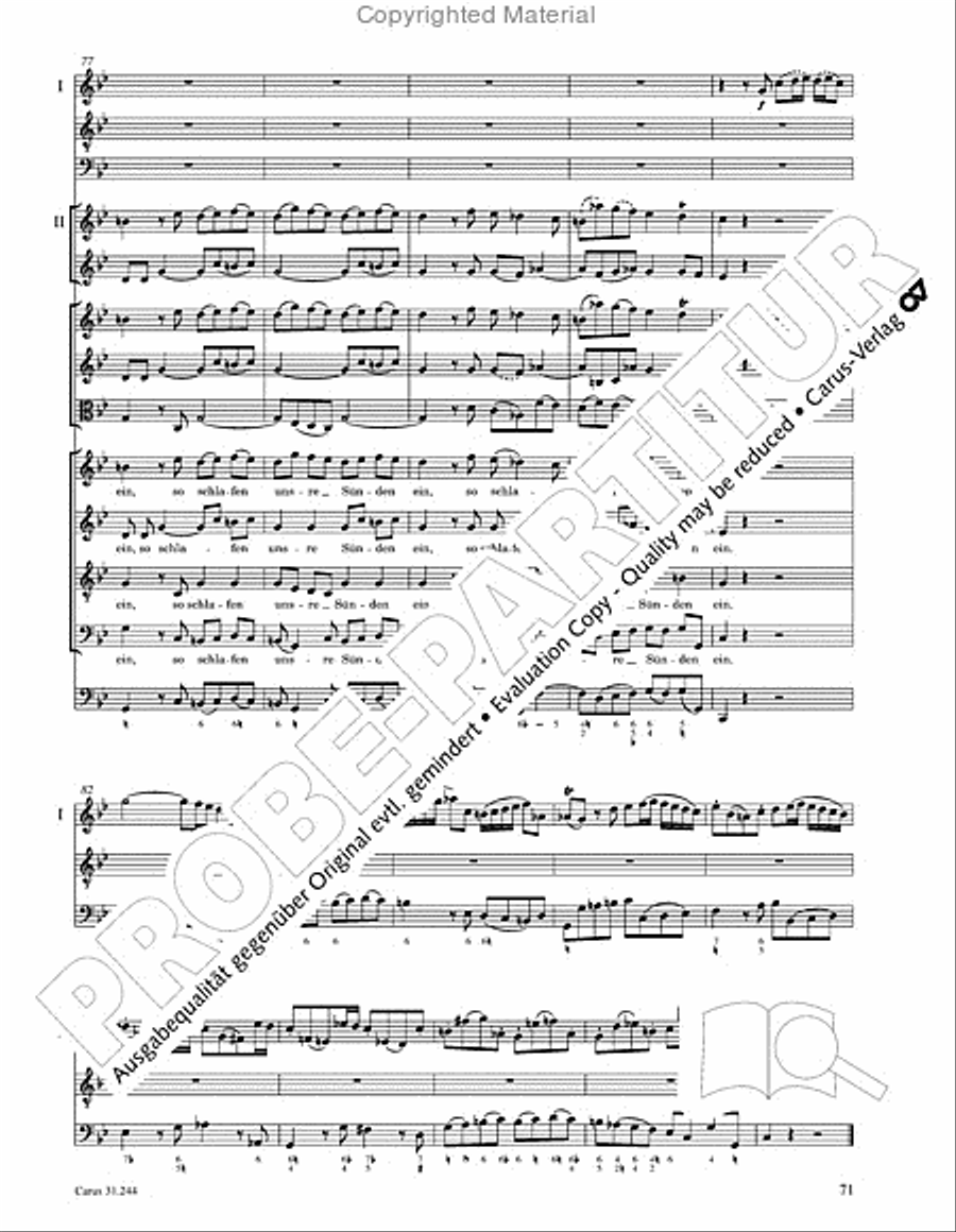 St. Matthew Passion (Matthaus-Passion) 4-Part scores gallery preview page 73
