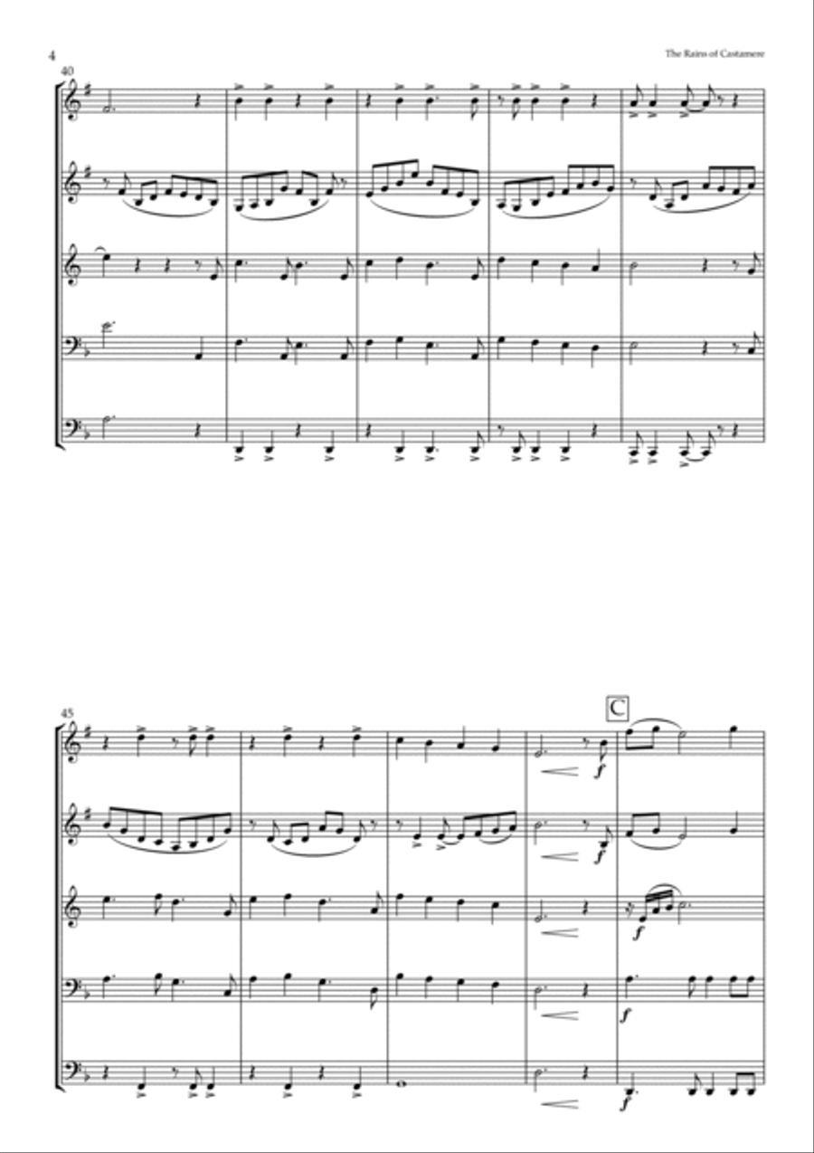 The Rains Of Castamere The Rains Of Castamere Brass Ensemble scores gallery preview page 4