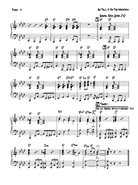 Go Tell It on the Mountain: Piano Accompaniment