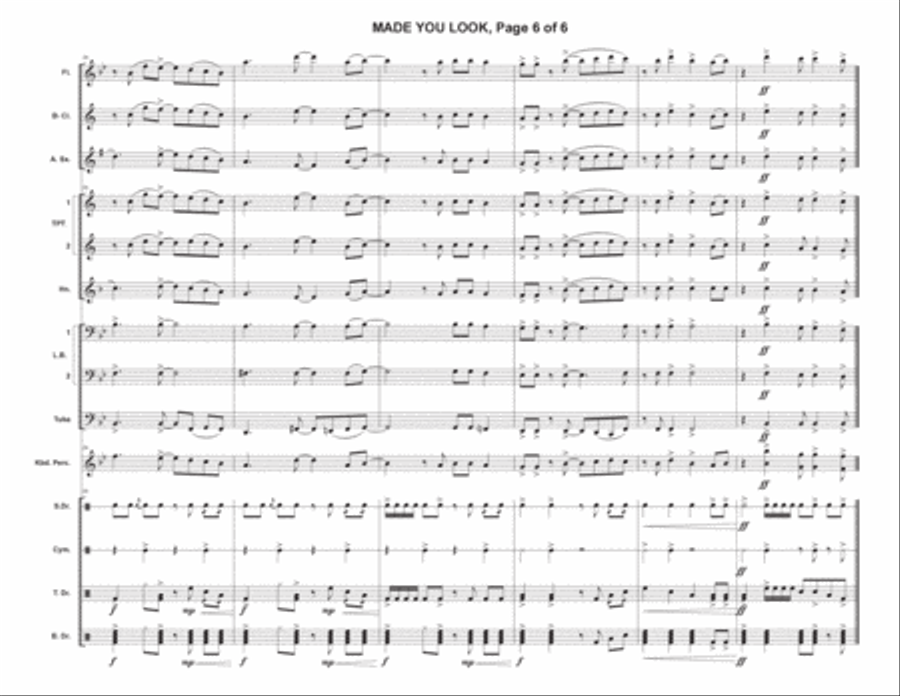 Made You Look Marching Band scores gallery preview page 6