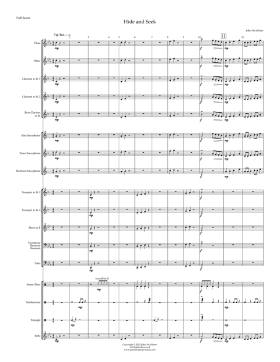 Hide and Seek - for young concert band Concert Band scores gallery preview page 3