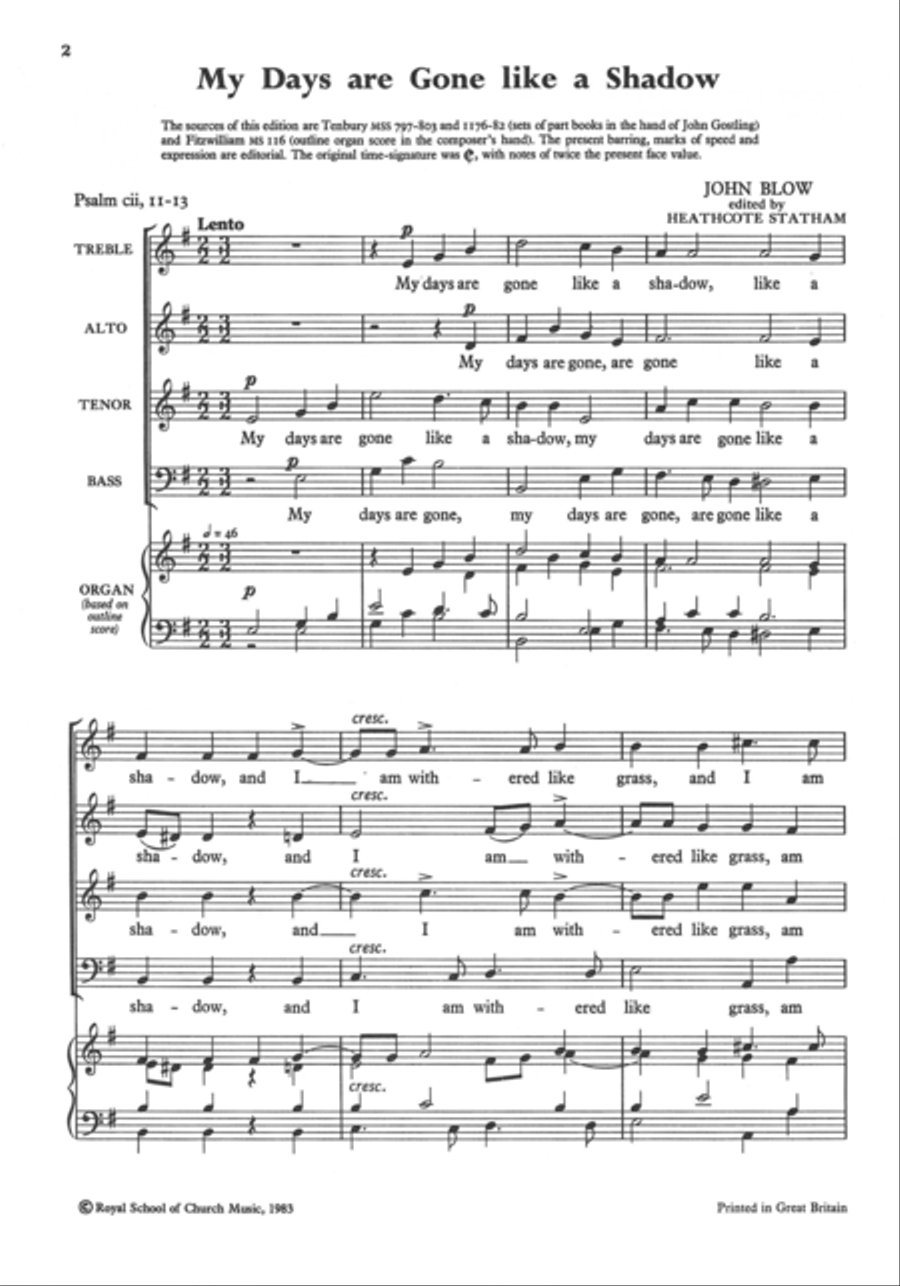 My days are gone like a shadow 4-Part scores gallery preview page 2