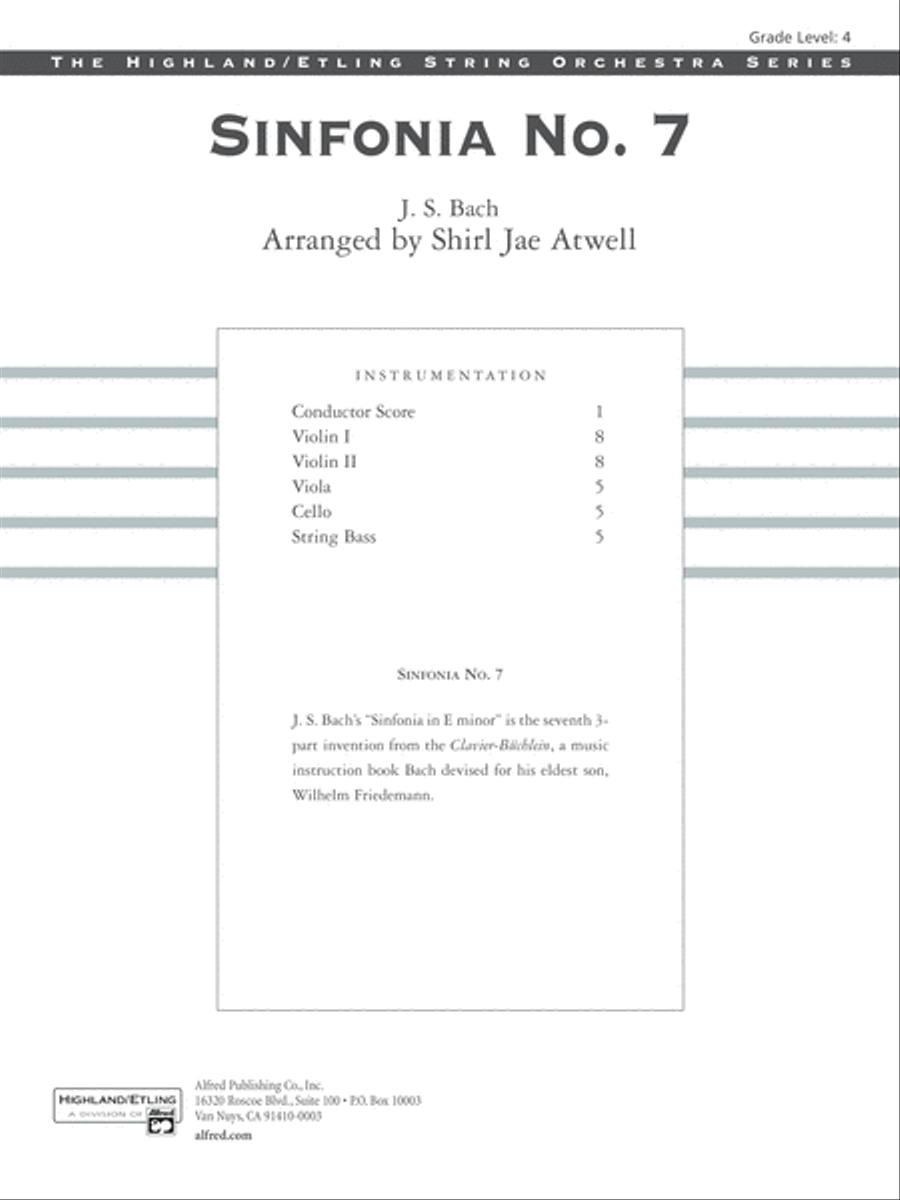 Sinfonia No. 7: Score Sinfonia No. 7: Score String Orchestra scores gallery preview page 1