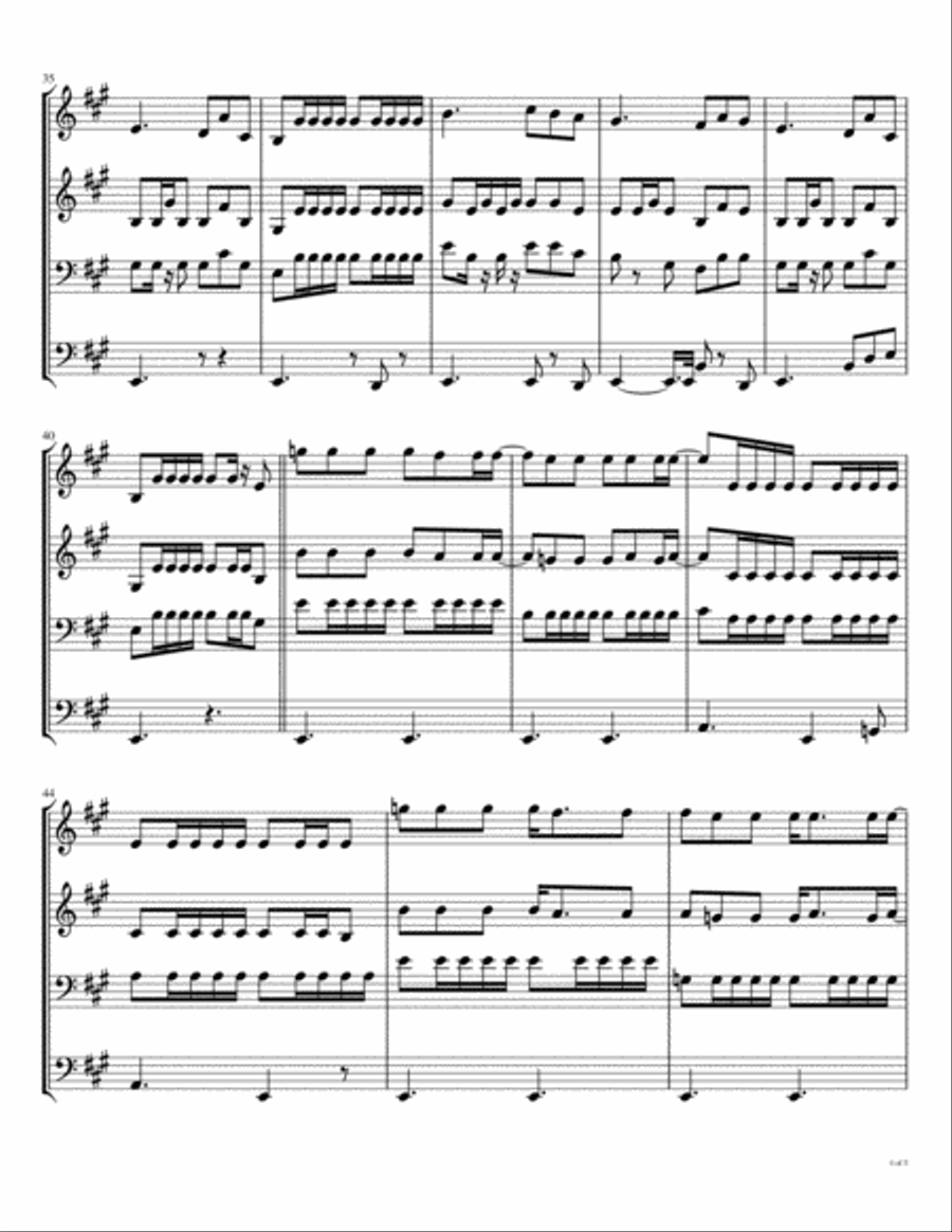 Norwegian Wood (this Bird Has Flown) Brass Ensemble scores gallery preview page 5