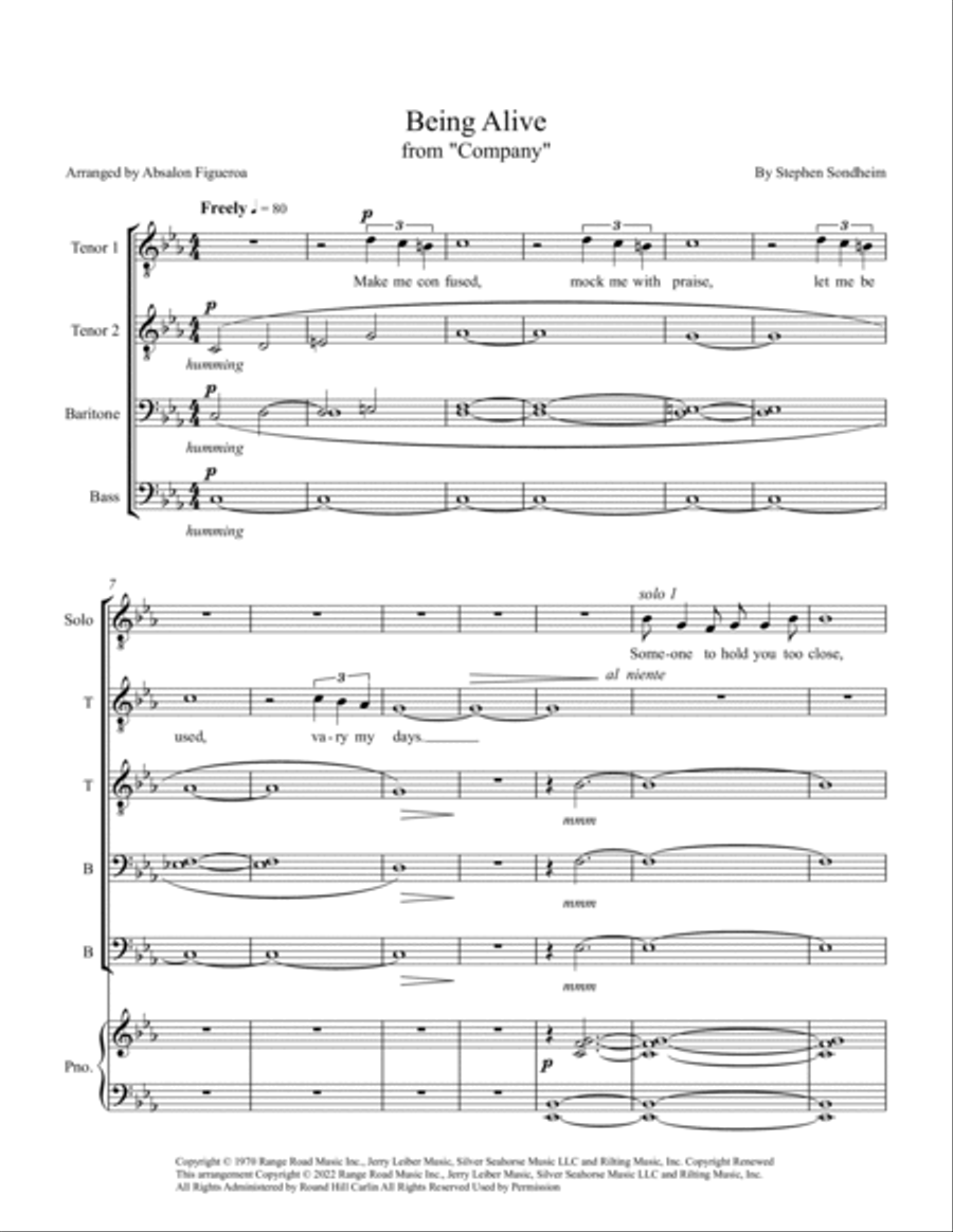 Being Alive Being Alive TTBB scores gallery preview page 2