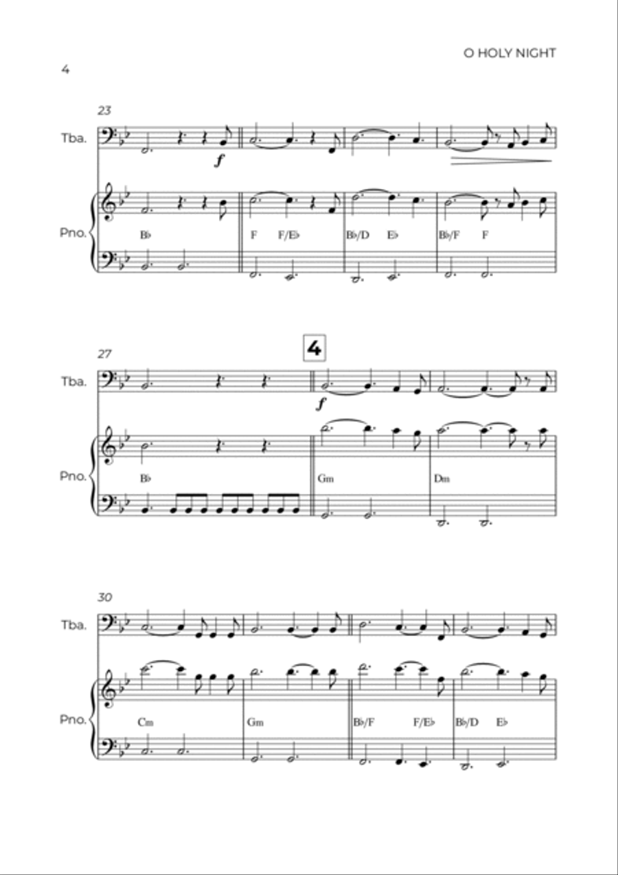 O Holy Night Easy Piano scores gallery preview page 4